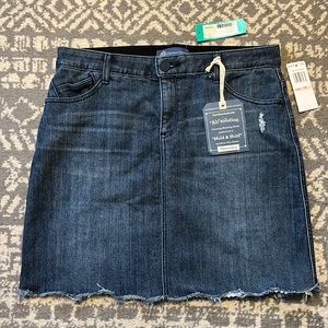 Denim skit that hits right above the knee. Super cute. tags still attached.